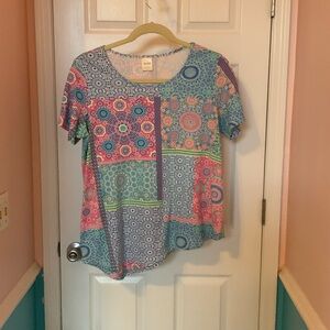 Blair Multicolor Patchwork Short Sleeve Top